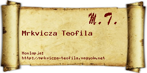 Mrkvicza Teofila névjegykártya